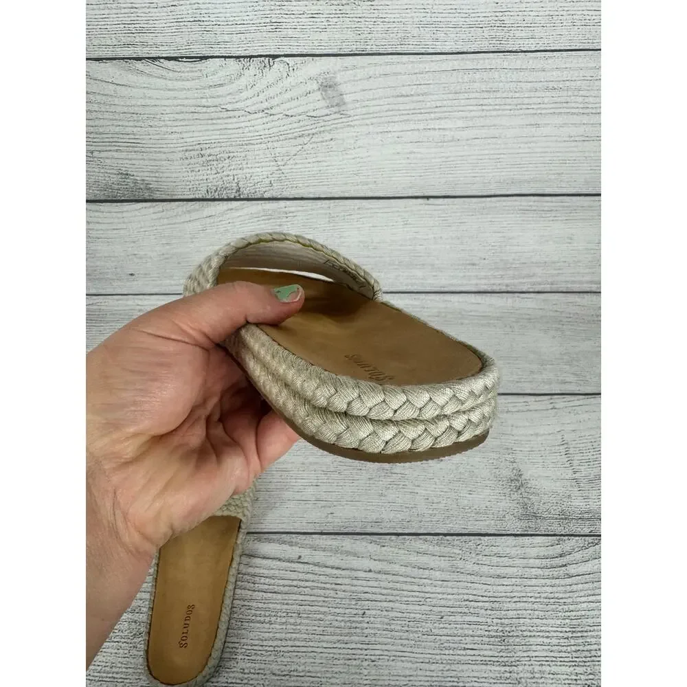 Soludos Women's Natural Braided Pool Slide Sandals Size 9